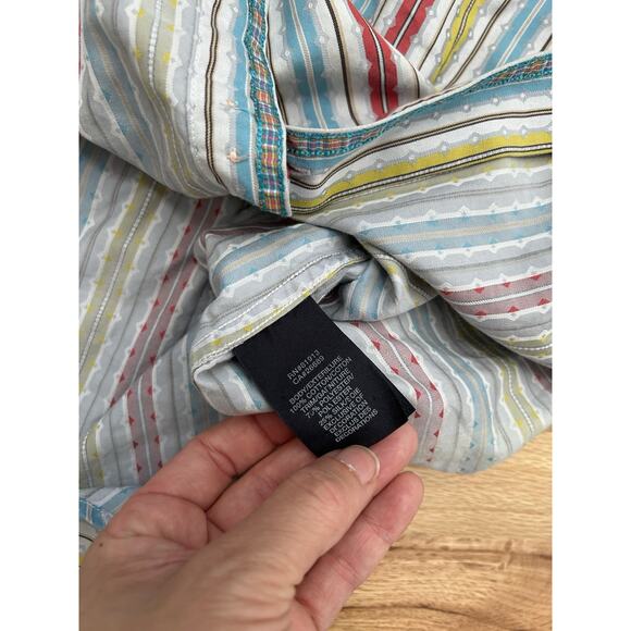 Robert Graham Rainbow Stripe Flip Cuff Button Up Shirt Men's Large L Exclusive - Picture 8 of 12